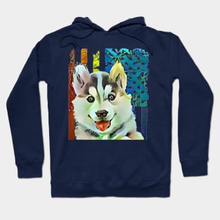 Siberian Husky and flag Hoodie